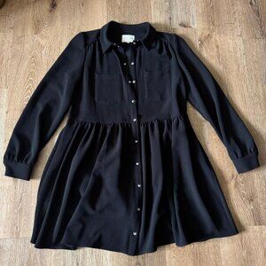 New Sezane Leana Dress in Noire Size 34 or US 2 Babydoll Mini Dress